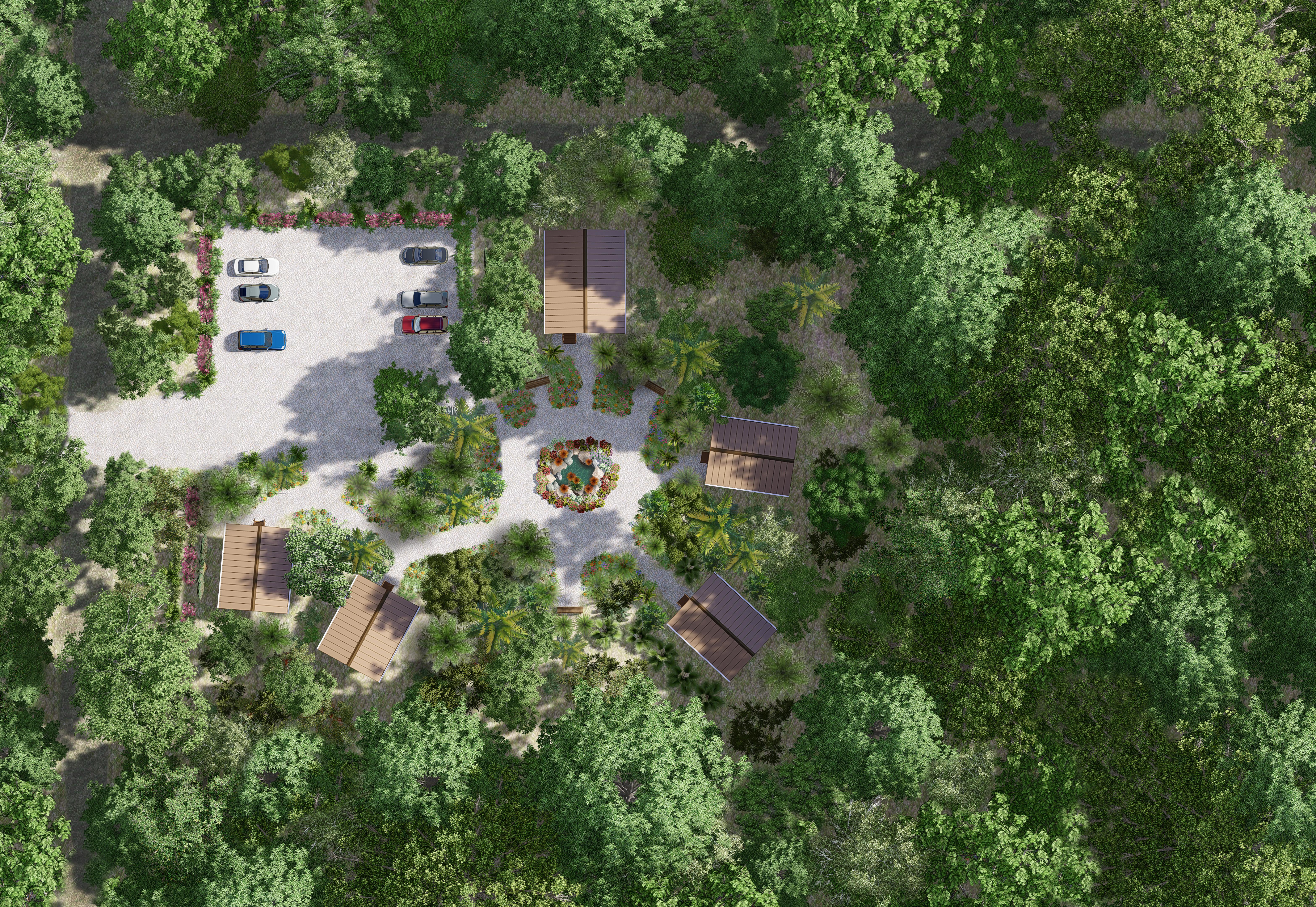 3D Site Plan - Costa Rica Cabins