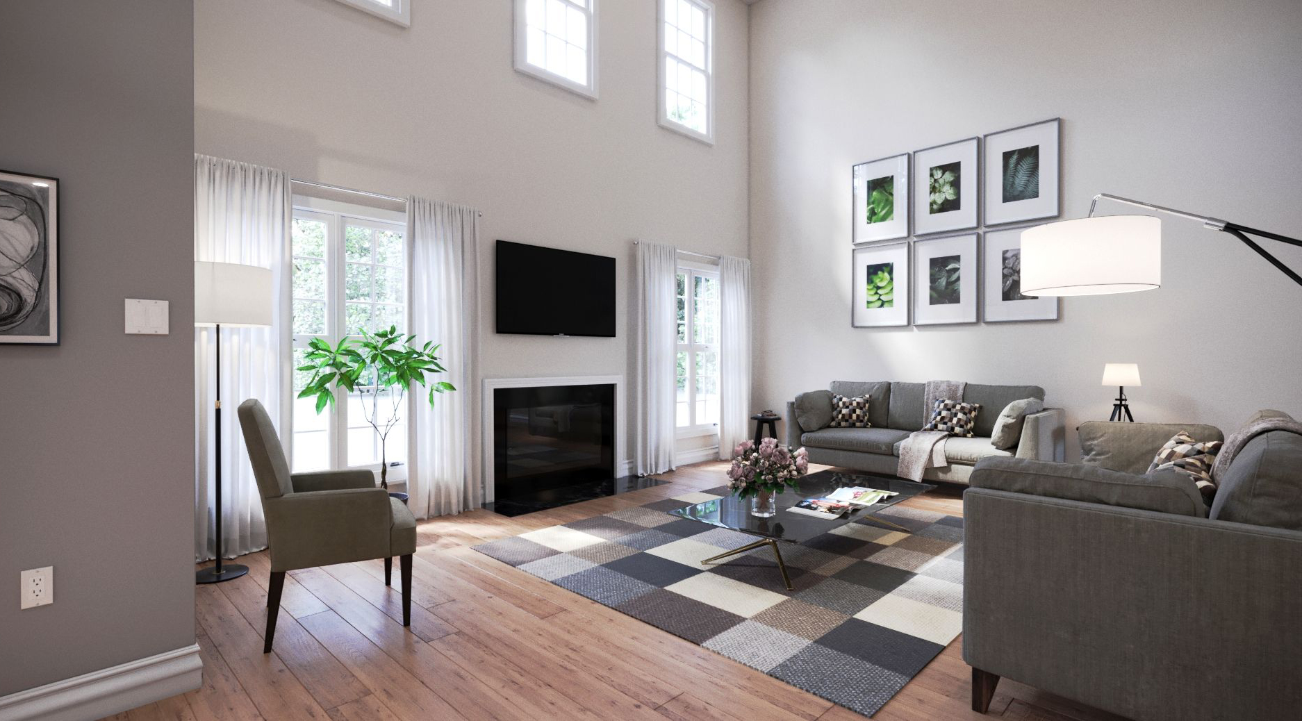 3d rendering living room