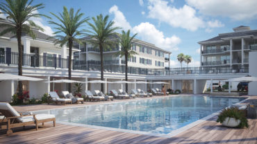 Luxury Condo Pool and Cabanas Rendering