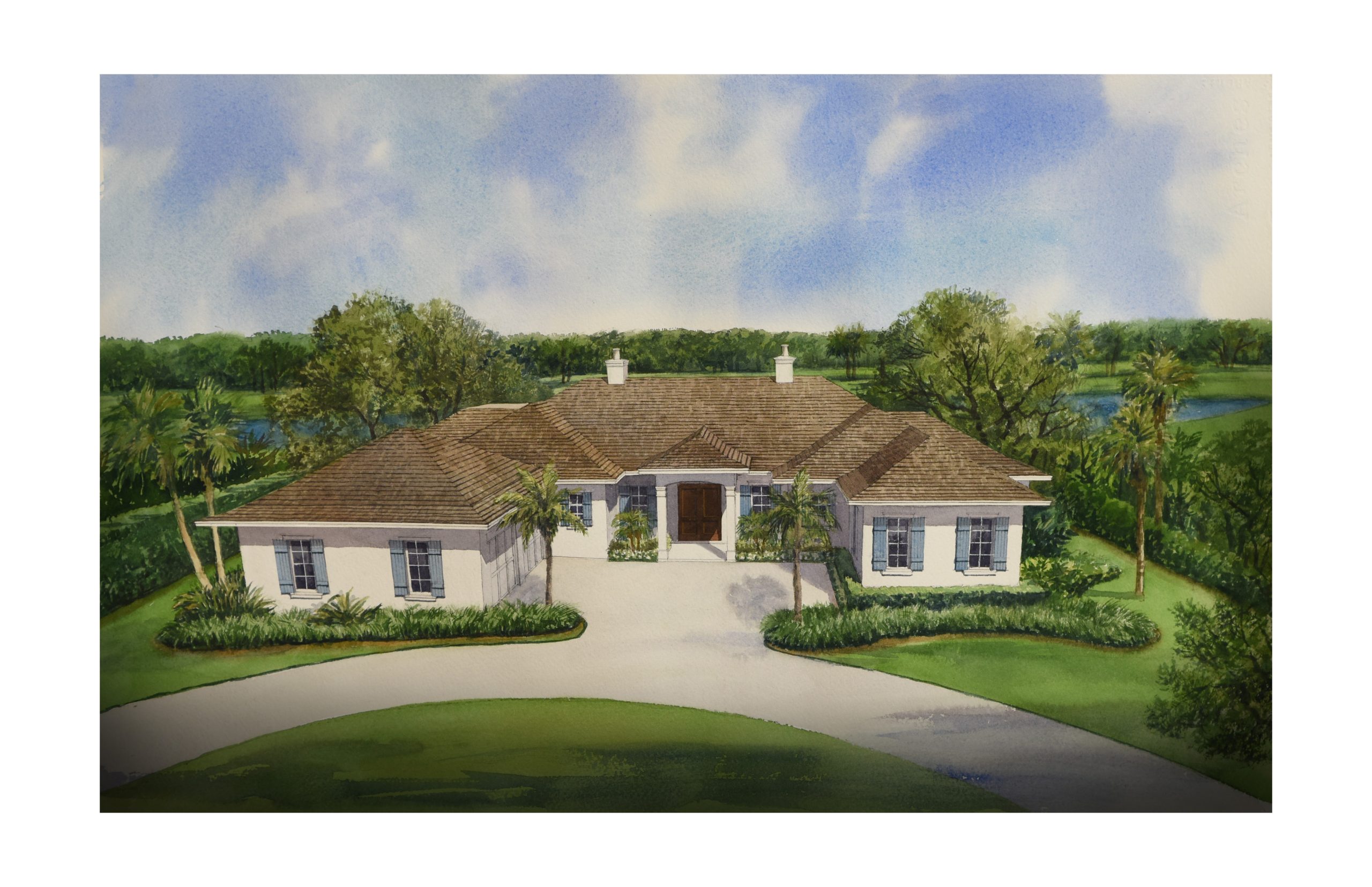 Watercolor Exterior Rendering